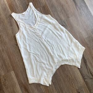 Sun & Shadow Boho Gypsy Summer Ivory Lace Tank S